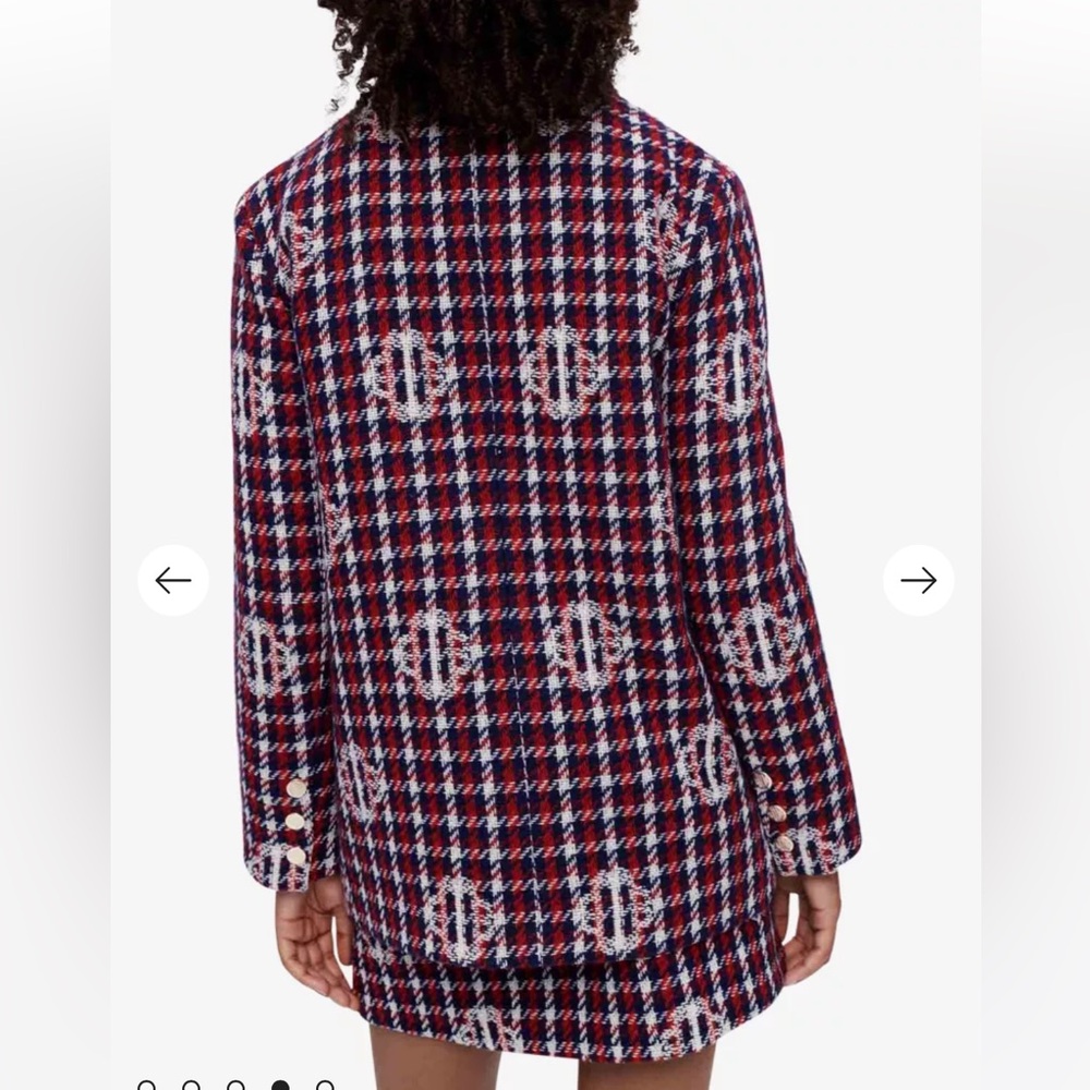 NWT Maje Vargelo Houndstooth Blazer—1 Missing inner top snap (comes with extra) - Picture 4 of 7